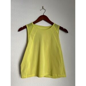 Lululemon‎ Yellow Sleeveless Activewear Tank Top Built-In Bra Athletic Workout